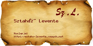 Sztahó Levente névjegykártya
