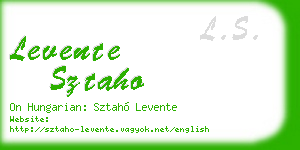 levente sztaho business card