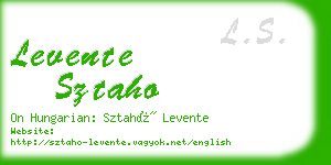 levente sztaho business card